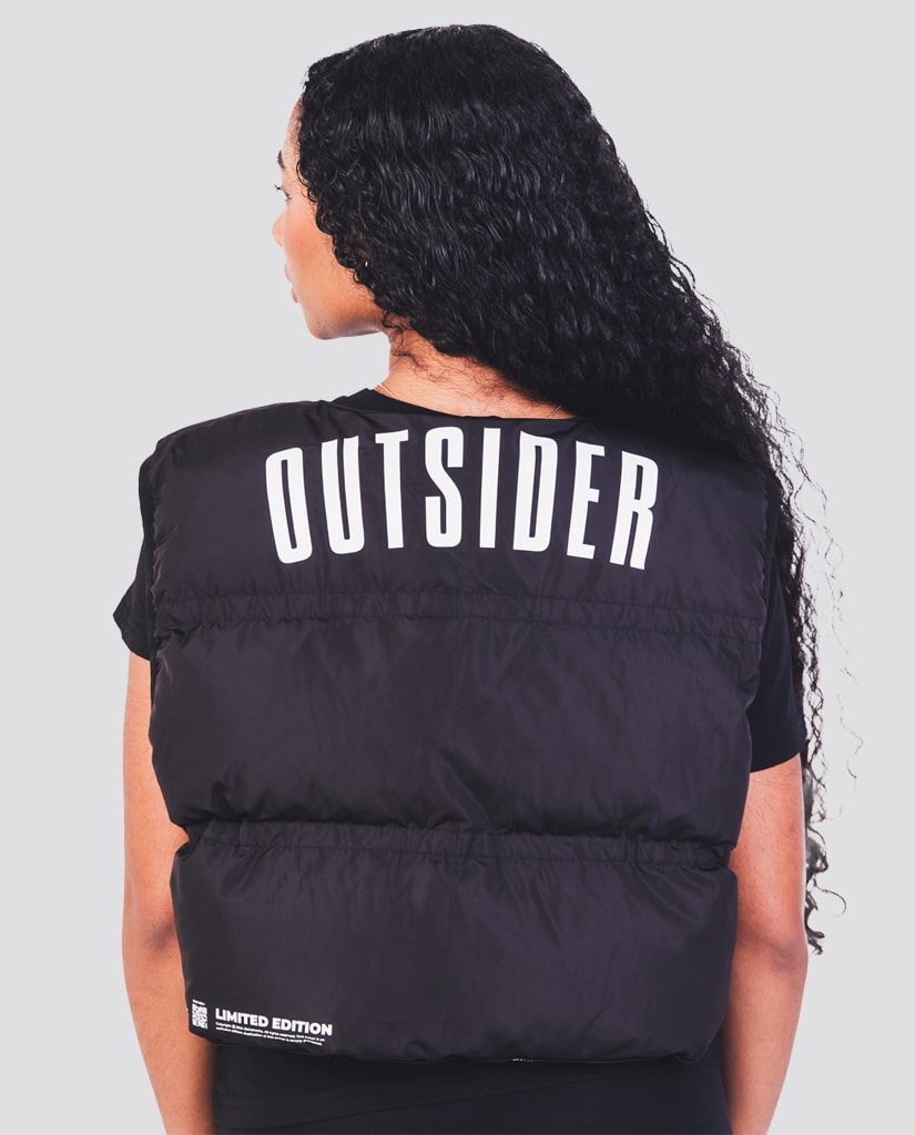 Outsider Women's Winter Crop Puffer Vest (Black)